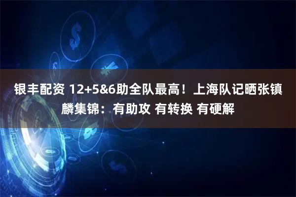 银丰配资 12+5&6助全队最高！上海队记晒张镇麟集锦：有助攻 有转换 有硬解