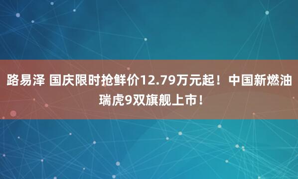 路易泽 国庆限时抢鲜价12.79万元起！中国新燃油 瑞虎9双旗舰上市！