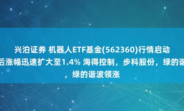 兴泊证券 机器人ETF基金(562360)行情启动，午盘后涨幅迅速扩大至1.4% 海得控制，步科股份，绿的谐波领涨