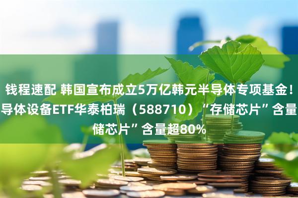 钱程速配 韩国宣布成立5万亿韩元半导体专项基金！科创半导体设备ETF华泰柏瑞（588710）“存储芯片”含量超80%